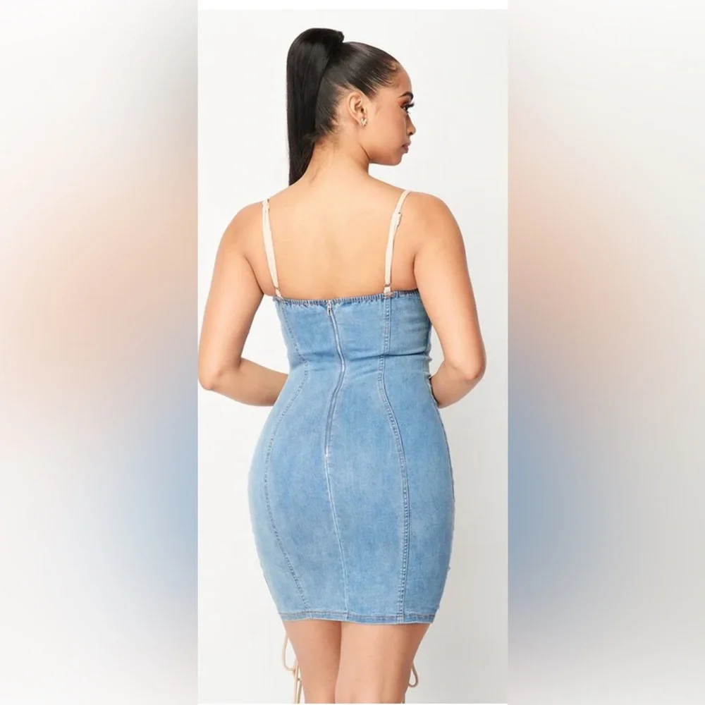 Drawstring Mini Dress - Picture 3 of 5